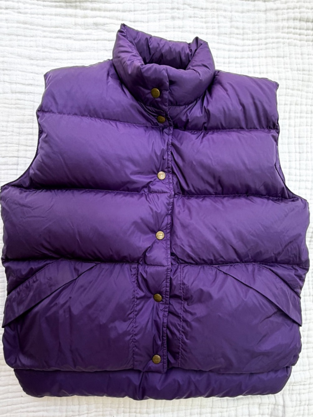 Vintage LL Bean Purple Goose Down Puffer Vest Made in Korea M